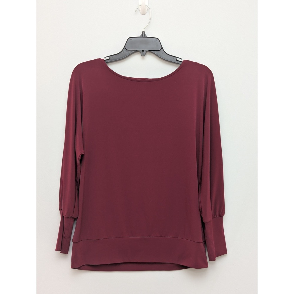 C4 The Limited Burgundy Long Sleeve Blouse Women's Med Dressy‎ Office Work Wear